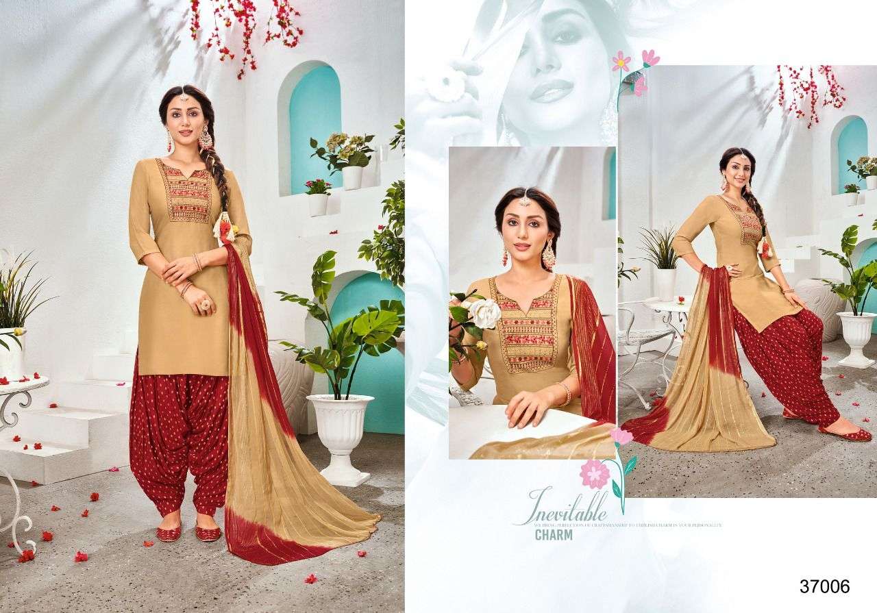 Artio By Kapil Trendz-Jecord Patiyala Vol 3-14-Kg-Rayon-Fancy-Work-Kurti-Cotton-Jacquard-Patiyala-Nazmin-Fancy-Jari-Dupatta-37006